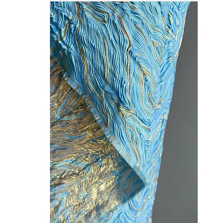 Oil Painting Style Gilt Dimensional Fabric, Designer Fabrics, Fashion Fabrics - 