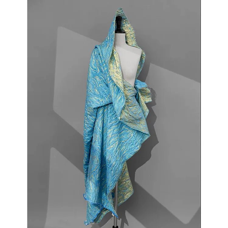 Oil Painting Style Gilt Dimensional Fabric, Designer Fabrics, Fashion Fabrics - 