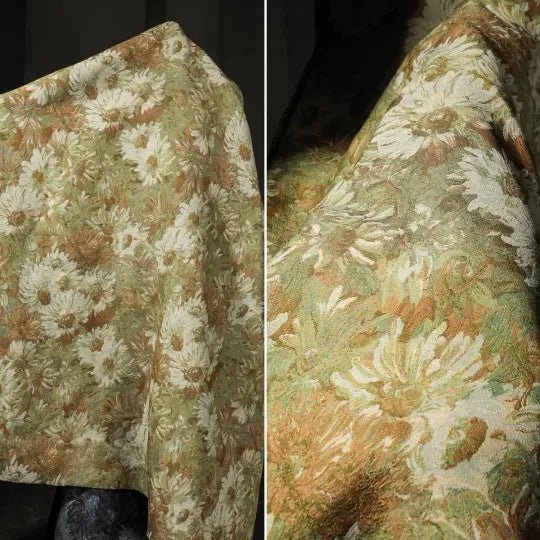 Oil Painting Style Jacquard Fabric, Designer Fabrics, For Skirt Making, DIY Sewing - 
