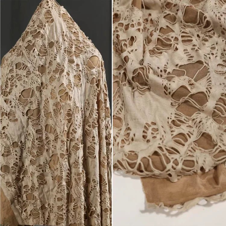 Old Craft Laminated Fabric, Destructive Style, Designer Fabrics - 