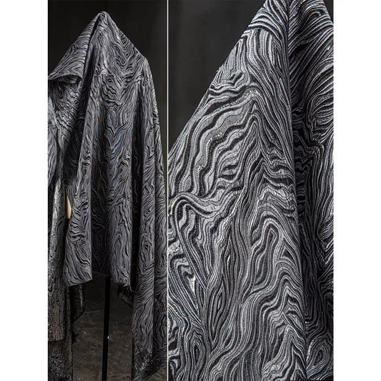 Old Craft Laminated Fabric, Destructive Style, Designer Fabrics - 