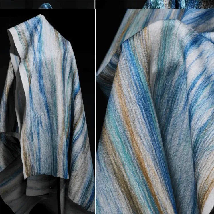 Peacock Style Wool Tweed, Designer Fabrics - 