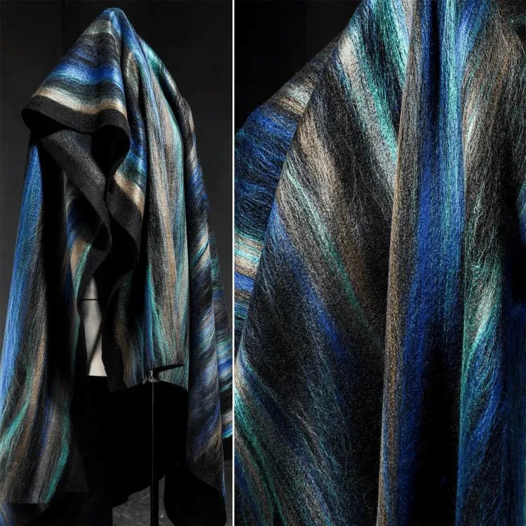 Peacock Style Wool Tweed, Designer Fabrics - 