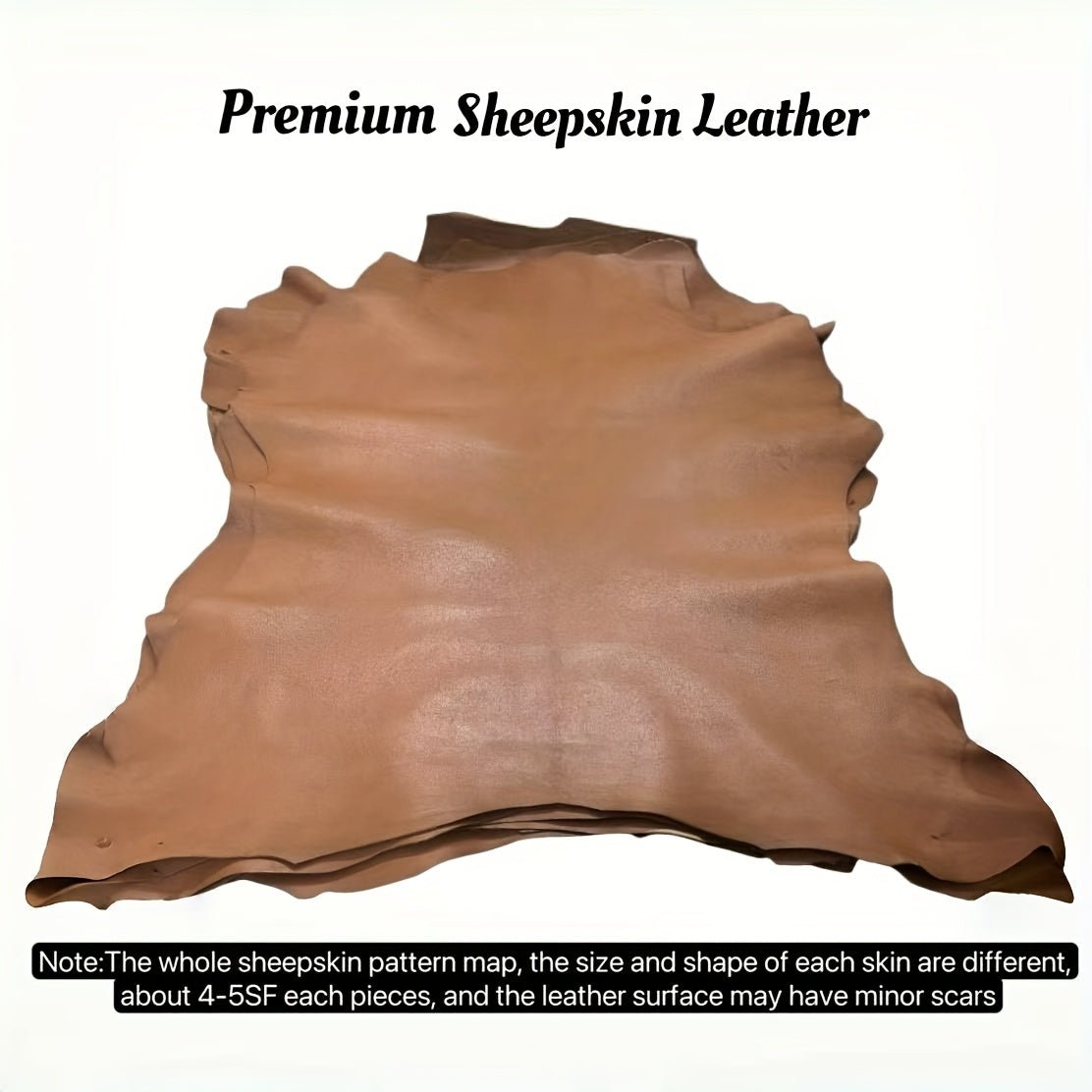Premium Genuine Brown Sheepskin Leather - 