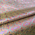 Load image into Gallery viewer, Premium Nigerian Jacquard Damask Fabric - Luxurious African Satin Brocade with Vibrant Pink, Yellow, Green & Blue Floral Pattern - 
