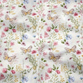 Load image into Gallery viewer, Pure Cotton Butterfly Flower Print Fabric, DIY Pure Cotton Handkerchief Material, Can Be Used for DIY Pillowcase Bedding Home Curtain Tablecloth Bag Mask - 
