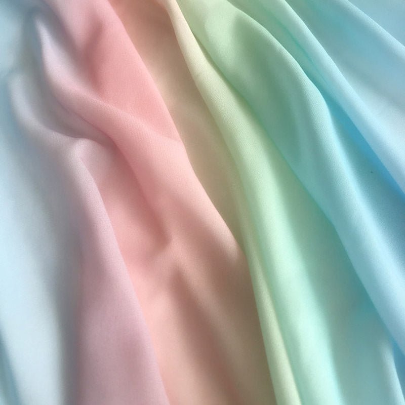 Rainbow Gradient Chiffon Fabric Suitable for Sewing Crafts DIY Fabric,Width 150 cm, Square Weight 80gsm - 