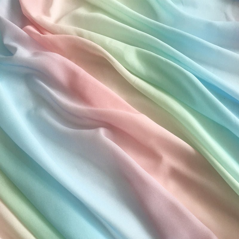 Rainbow Gradient Chiffon Fabric Suitable for Sewing Crafts DIY Fabric,Width 150 cm, Square Weight 80gsm - 
