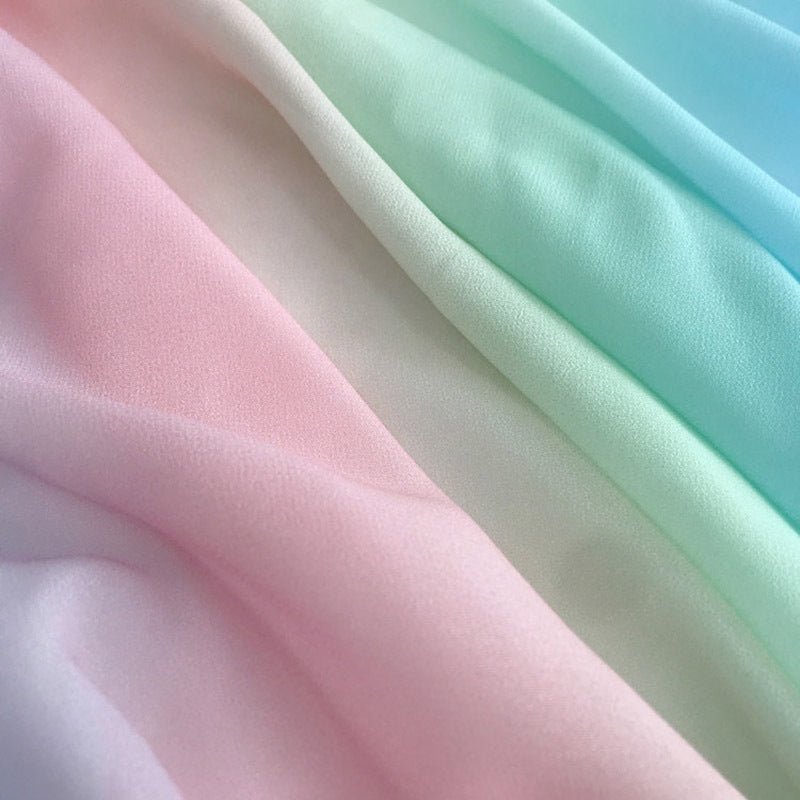 Rainbow Gradient Chiffon Fabric Suitable for Sewing Crafts DIY Fabric,Width 150 cm, Square Weight 80gsm - 
