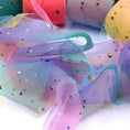 Load image into Gallery viewer, Rainbow Gradient Tulle Fabric with Star & Moon Design, Perfect for DIY Bows, Doll Dresses & Apparel Accessories - 
