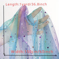 Load image into Gallery viewer, Rainbow Gradient Tulle Fabric with Star & Moon Design, Perfect for DIY Bows, Doll Dresses & Apparel Accessories - 
