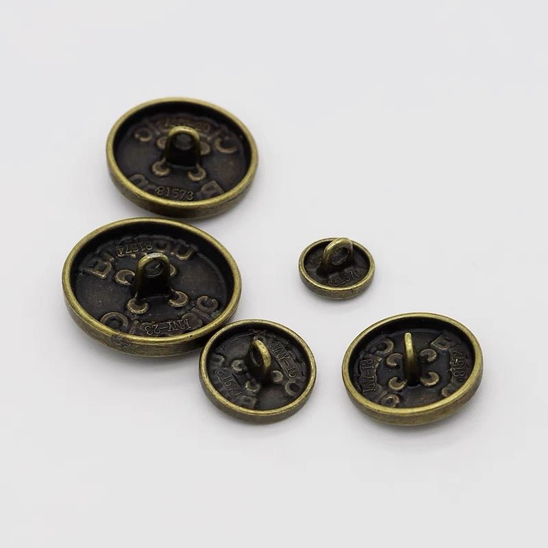 Retro Metal Distressed Look Button - 