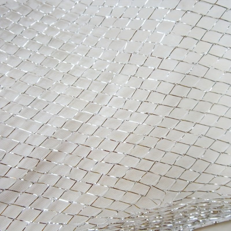Shiny Voile Tulle Mesh Fabric Party Home Decor Transparent Plaid Net Fabric Golden Silvery Gauze Apparel Mesh Cloth DIY Sewing - 