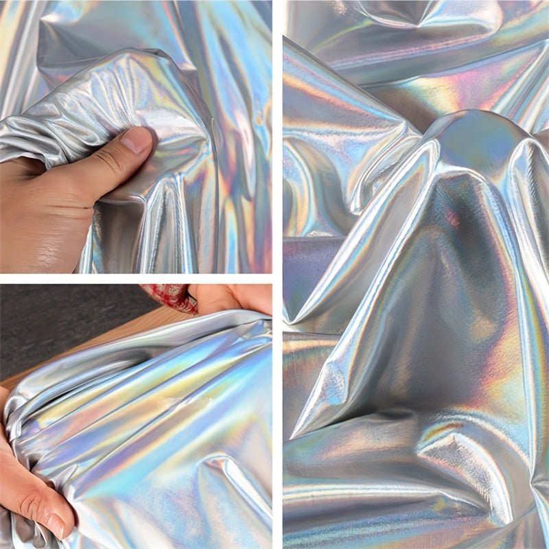 Silvery Colorful Material Graduation Design Elastic Glitter Laser Fantasy Fabric - 