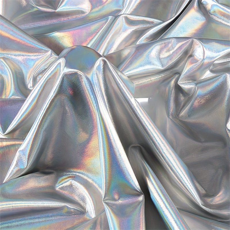 Silvery Colorful Material Graduation Design Elastic Glitter Laser Fantasy Fabric - 