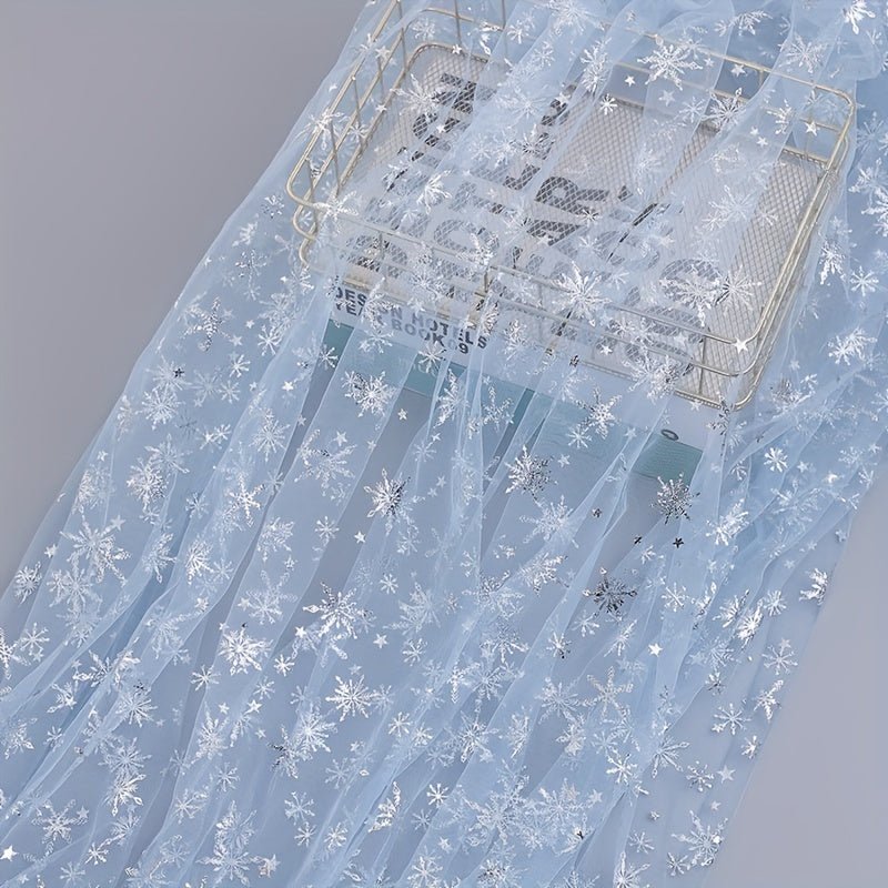 Snowflake Tulle Fabric, Suitable For Christmas Party Decoration Scene Decoration, Multi - purpose. - 