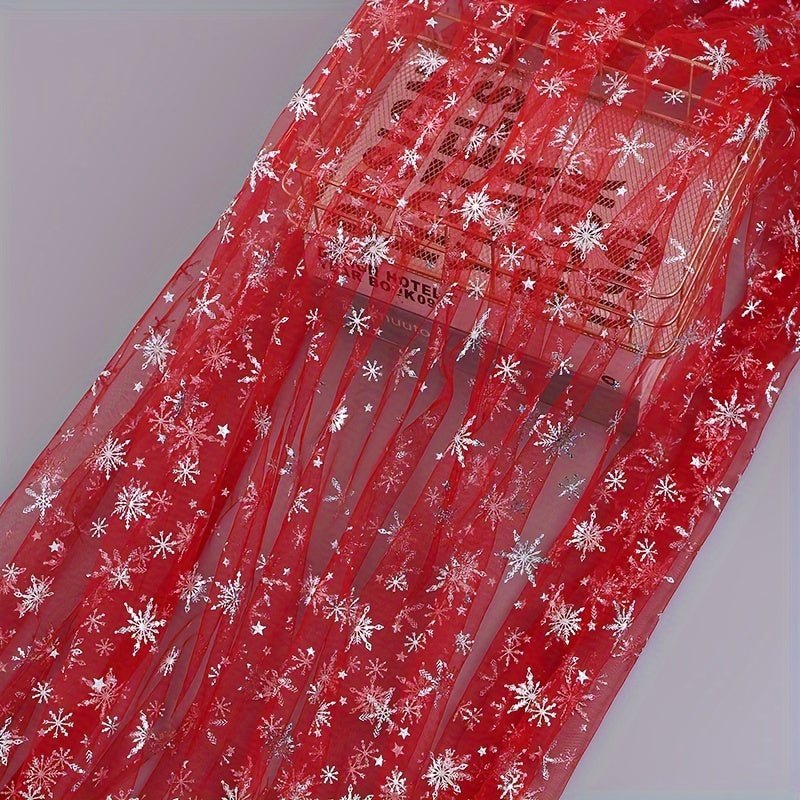 Snowflake Tulle Fabric, Suitable For Christmas Party Decoration Scene Decoration, Multi - purpose. - 