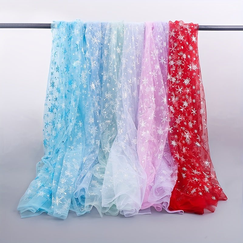 Snowflake Tulle Fabric, Suitable For Christmas Party Decoration Scene Decoration, Multi - purpose. - 