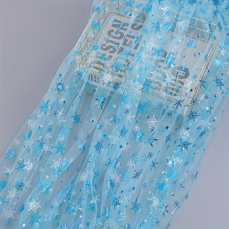 Snowflake Tulle Fabric, Suitable For Christmas Party Decoration Scene Decoration, Multi - purpose. - 