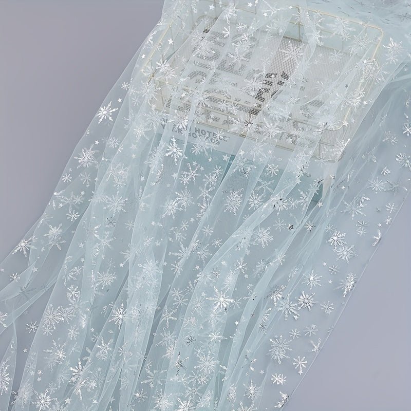 Snowflake Tulle Fabric, Suitable For Christmas Party Decoration Scene Decoration, Multi - purpose. - 