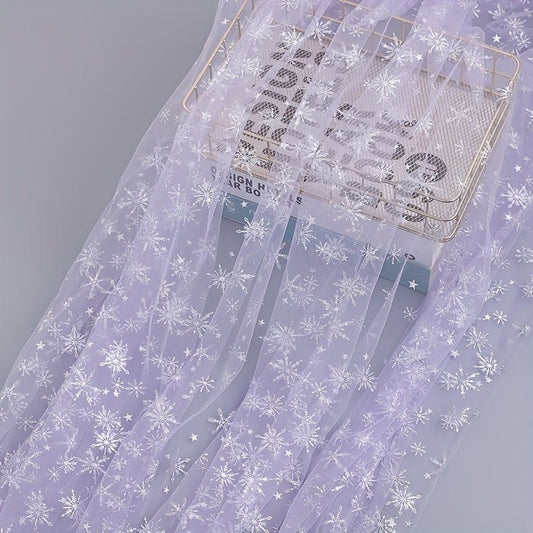 Snowflake Tulle Fabric, Suitable For Christmas Party Decoration Scene Decoration, Multi - purpose. - 