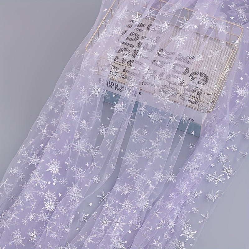 Snowflake Tulle Fabric, Suitable For Christmas Party Decoration Scene Decoration, Multi - purpose. - 