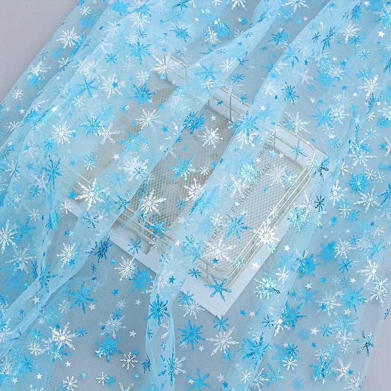 Snowflake Tulle Fabric, Suitable For Christmas Party Decoration Scene Decoration, Multi - purpose. - 