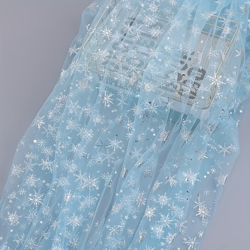 Snowflake Tulle Fabric, Suitable For Christmas Party Decoration Scene Decoration, Multi - purpose. - 
