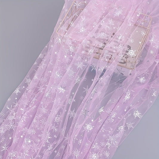 Snowflake Tulle Fabric, Suitable For Christmas Party Decoration Scene Decoration, Multi - purpose. - 