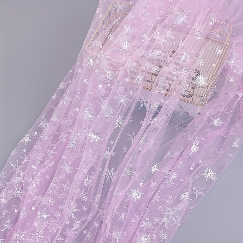 Snowflake Tulle Fabric, Suitable For Christmas Party Decoration Scene Decoration, Multi - purpose. - 