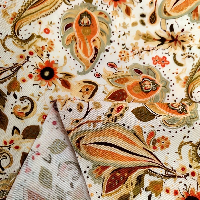 TC Bohemian Vintage Paisley Digital Printed Fabric - 