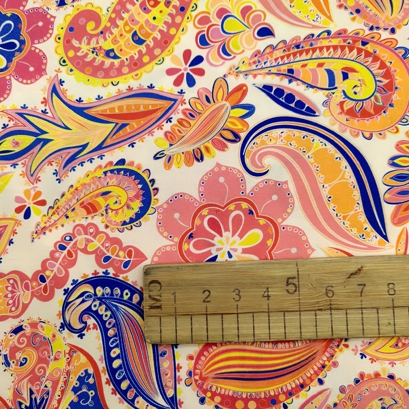 TC Bohemian Vintage Paisley Digital Printed Fabric - 