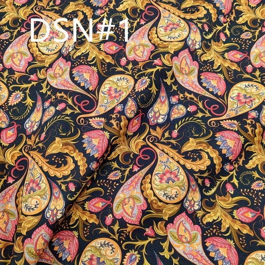 TC Bohemian Vintage Paisley Digital Printed Fabric - 