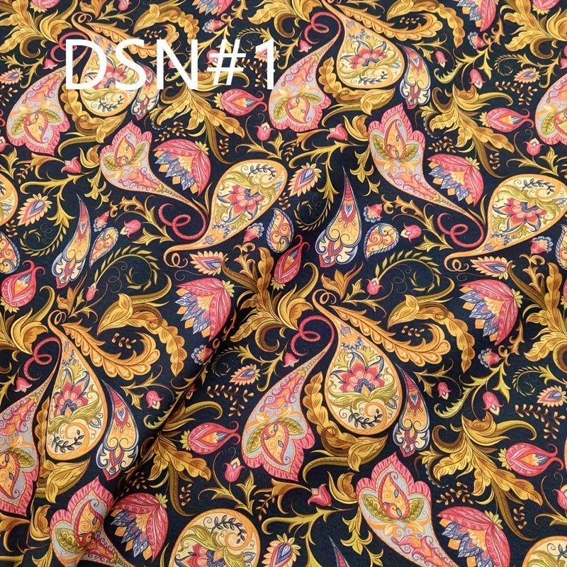TC Bohemian Vintage Paisley Digital Printed Fabric - 