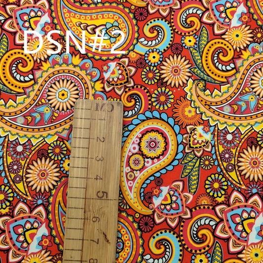 TC Bohemian Vintage Paisley Digital Printed Fabric - 