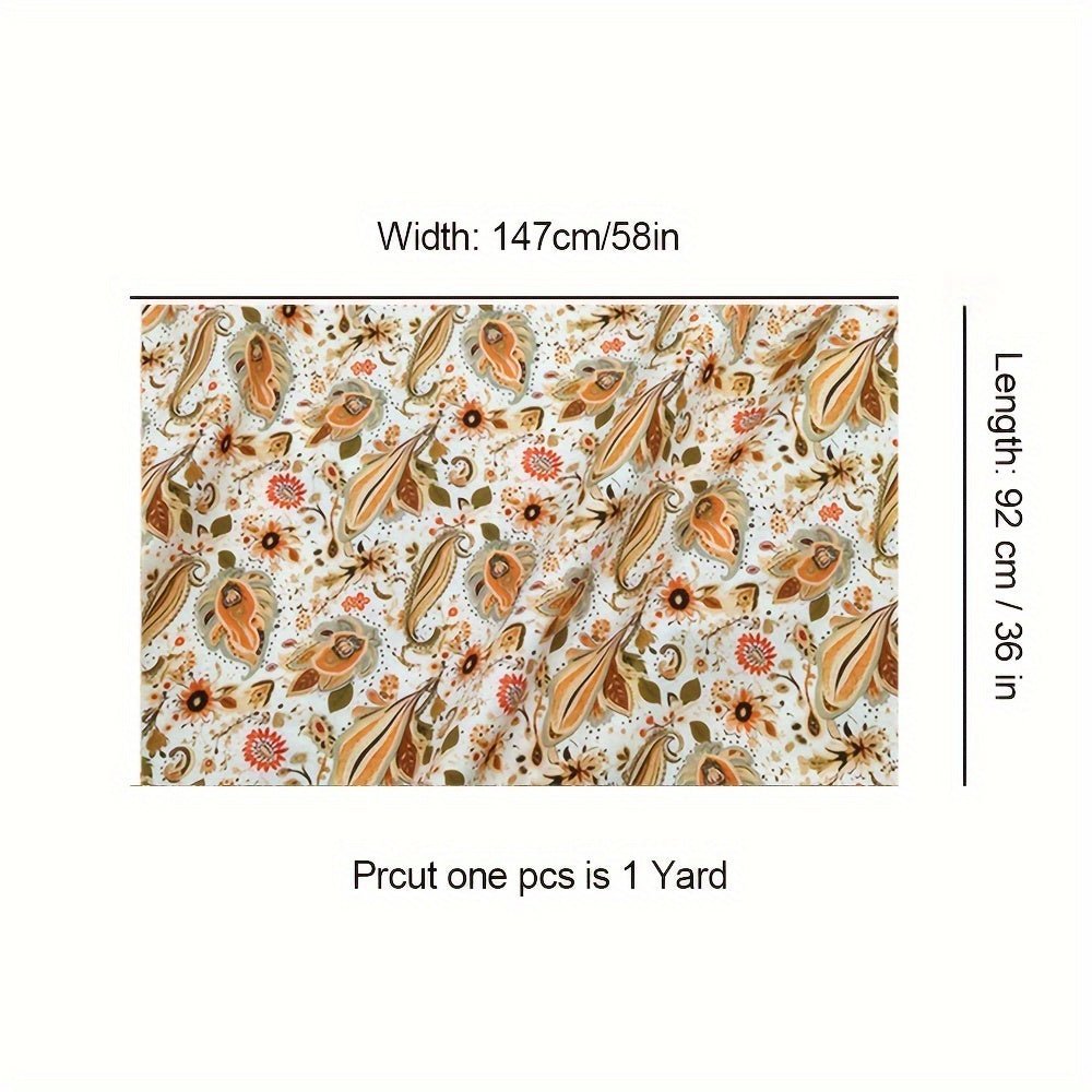 TC Bohemian Vintage Paisley Digital Printed Fabric - 