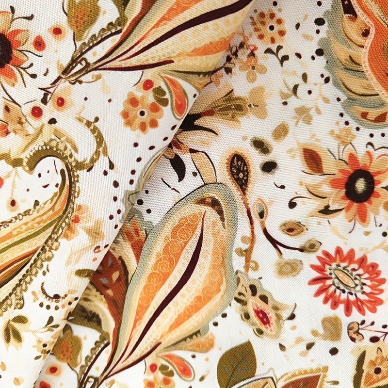 TC Bohemian Vintage Paisley Digital Printed Fabric - 