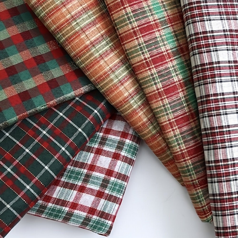 Unique Red Green Plaid Fabric Cut by Yard, Christmas Decoration Fabric, Perfect For Curtains, Sofa Covers, Pillow Making, Holiday Decorations - 