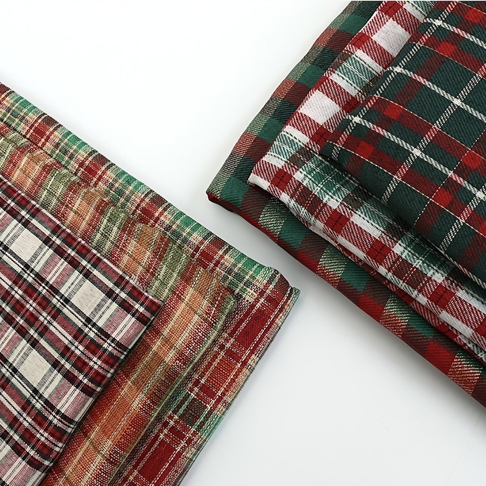 Unique Red Green Plaid Fabric Cut by Yard, Christmas Decoration Fabric, Perfect For Curtains, Sofa Covers, Pillow Making, Holiday Decorations - 