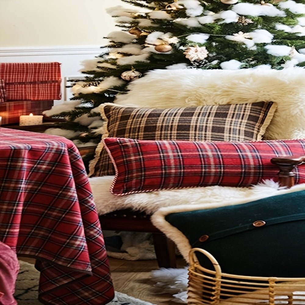 Unique Red Green Plaid Fabric Cut by Yard, Christmas Decoration Fabric, Perfect For Curtains, Sofa Covers, Pillow Making, Holiday Decorations - 