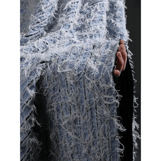 Vintage style,old fringe,denim fabric,designer fabrics - 