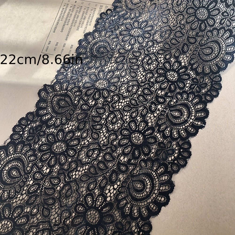 White And Black Elastic Lace Simple Flower Lace Design Garment Tape For Sewing - 
