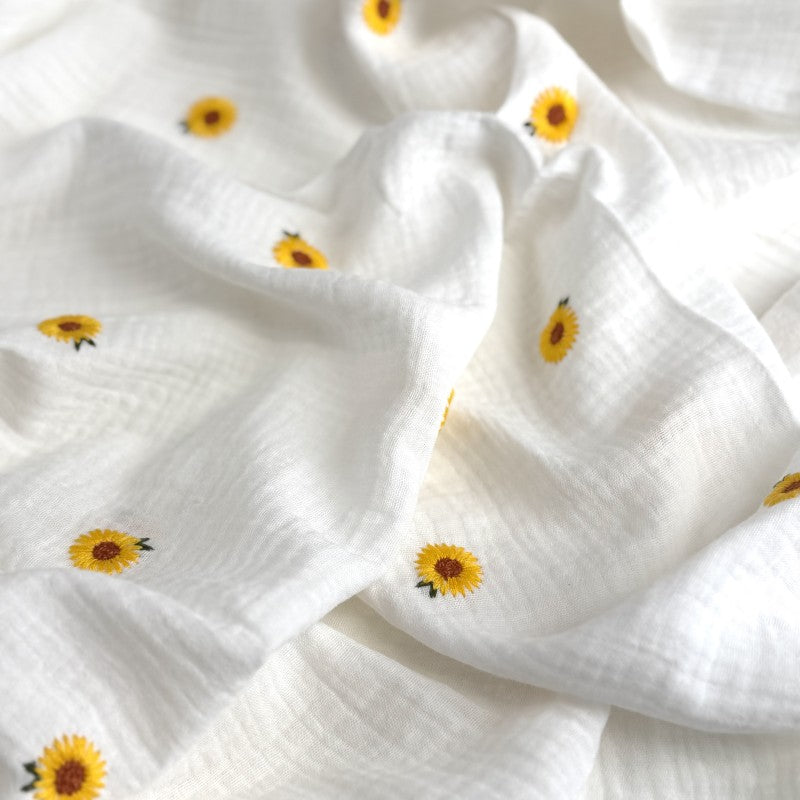 Embroidered Cotton Double Gauze Fabric